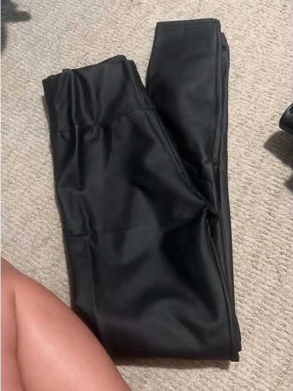 SHEIN Black Faux Leather Leggings